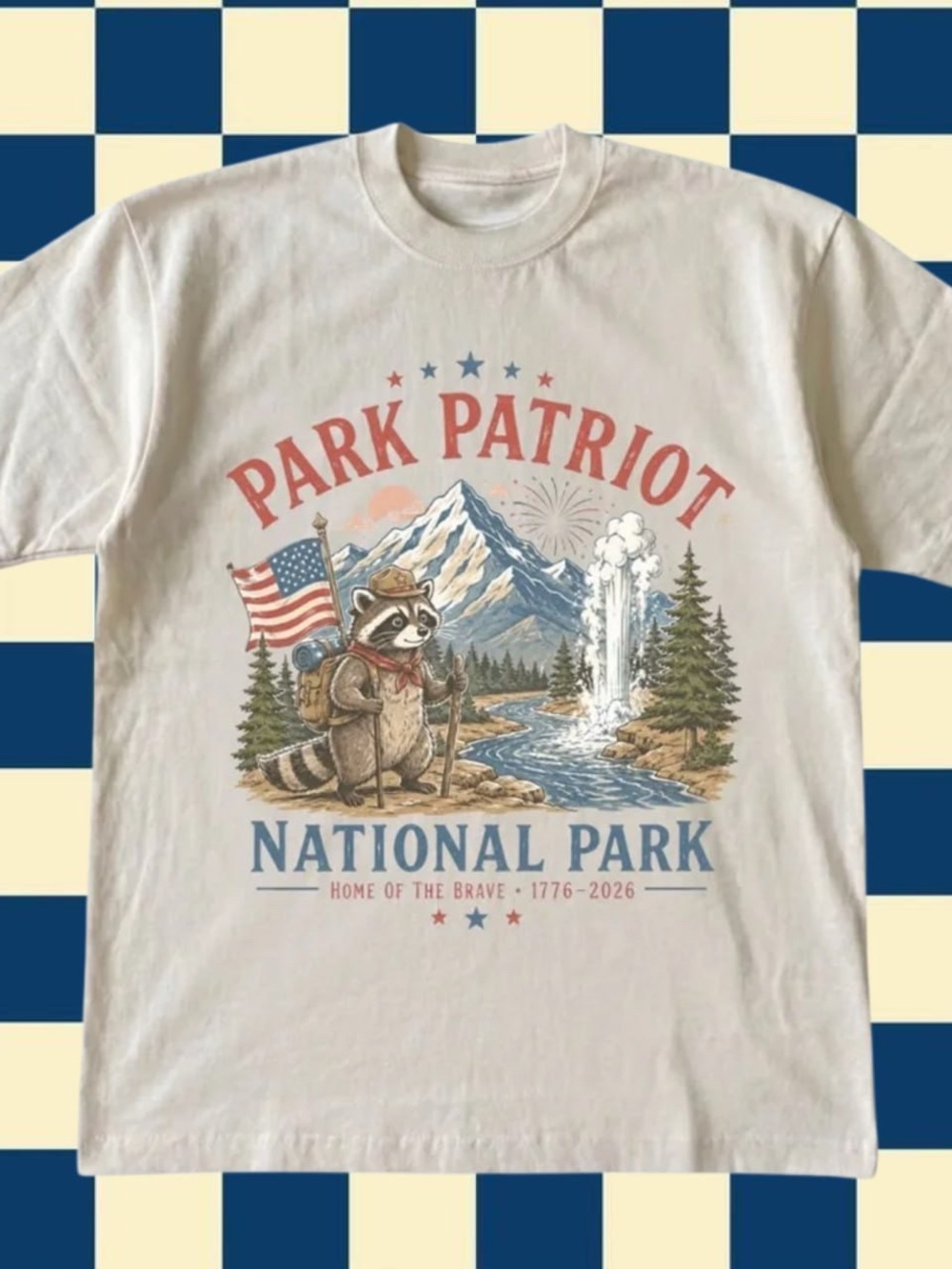 Gildan Cream Park Patriot National Park Graphic Tee